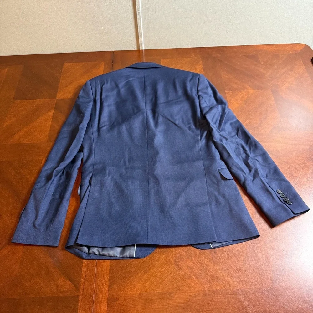 PAUL COSTELLOE Blue‎ Wool 2 Piece Suit 38 Jacket Trousers W 34